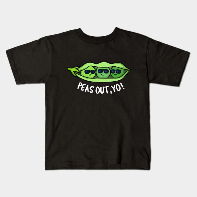 Peas Out Yo Cute Peas Peace Pun Kids T-Shirt by punnybone